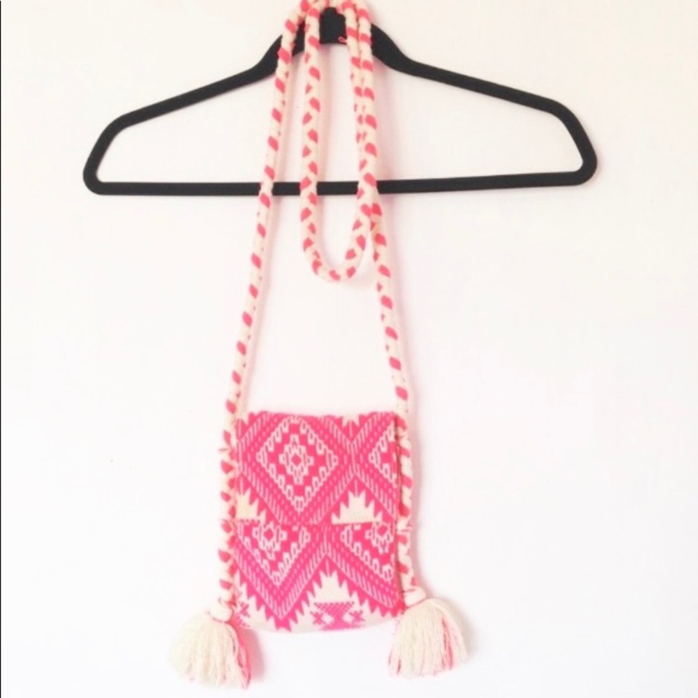 MERONA Women's Pink-Creme Patterned Crossbody Bag